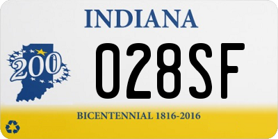 IN license plate 028SF