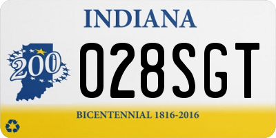 IN license plate 028SGT