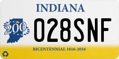 IN license plate 028SNF