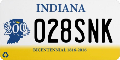 IN license plate 028SNK