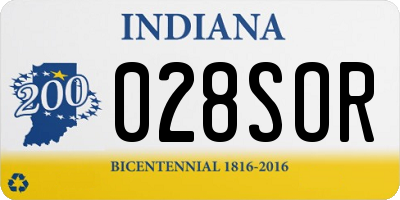 IN license plate 028SOR