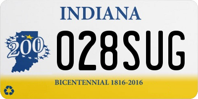 IN license plate 028SUG