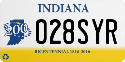IN license plate 028SYR