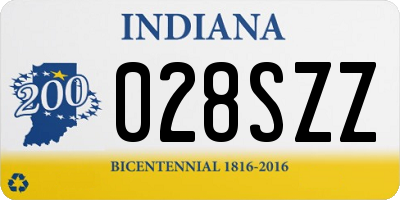 IN license plate 028SZZ
