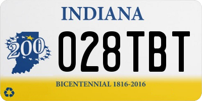 IN license plate 028TBT