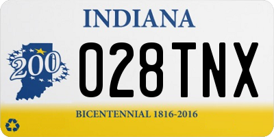 IN license plate 028TNX