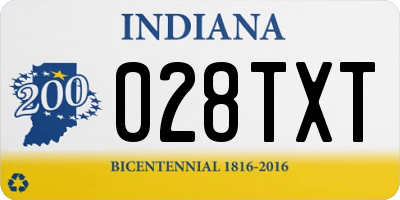 IN license plate 028TXT