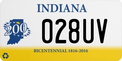 IN license plate 028UV