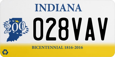 IN license plate 028VAV