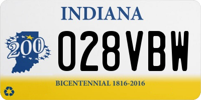 IN license plate 028VBW