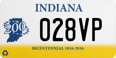 IN license plate 028VP