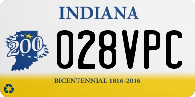 IN license plate 028VPC