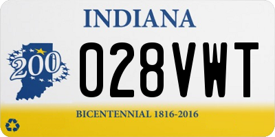 IN license plate 028VWT
