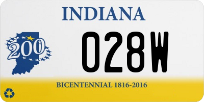 IN license plate 028W