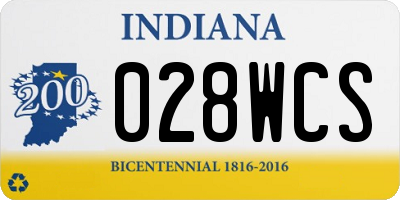 IN license plate 028WCS