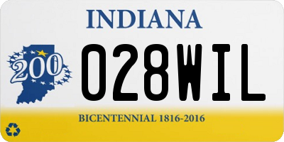 IN license plate 028WIL