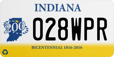 IN license plate 028WPR