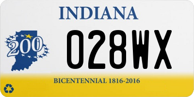 IN license plate 028WX