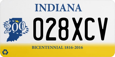 IN license plate 028XCV