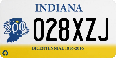 IN license plate 028XZJ