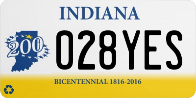 IN license plate 028YES