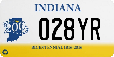 IN license plate 028YR