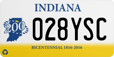 IN license plate 028YSC