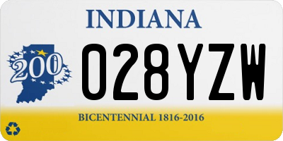 IN license plate 028YZW