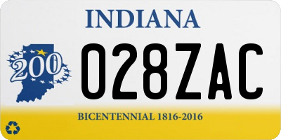 IN license plate 028ZAC