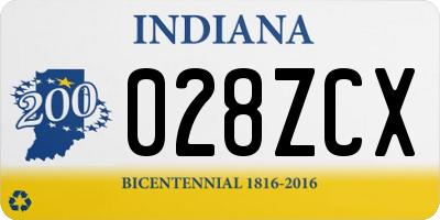 IN license plate 028ZCX