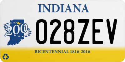 IN license plate 028ZEV