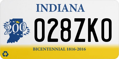 IN license plate 028ZKO
