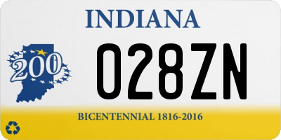 IN license plate 028ZN