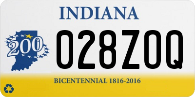 IN license plate 028ZOQ