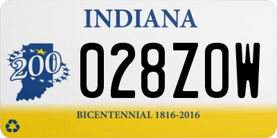 IN license plate 028ZOW