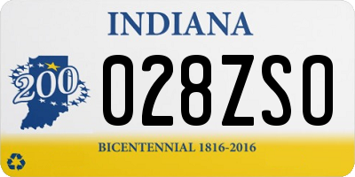 IN license plate 028ZSO