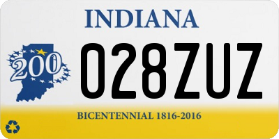 IN license plate 028ZUZ