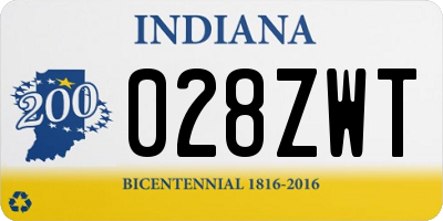 IN license plate 028ZWT