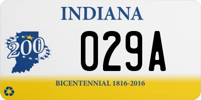 IN license plate 029A
