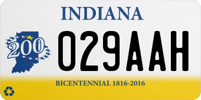 IN license plate 029AAH