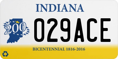 IN license plate 029ACE
