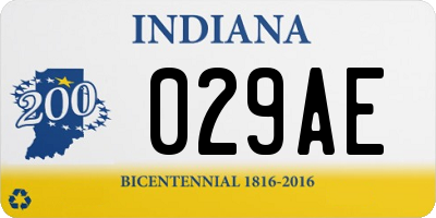 IN license plate 029AE