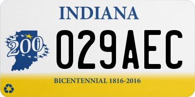 IN license plate 029AEC