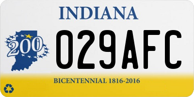 IN license plate 029AFC
