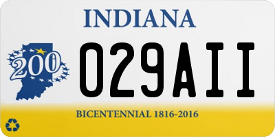 IN license plate 029AII