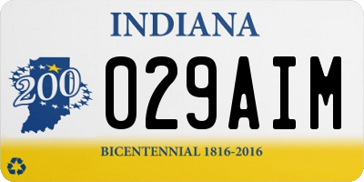 IN license plate 029AIM