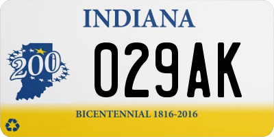 IN license plate 029AK