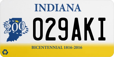 IN license plate 029AKI