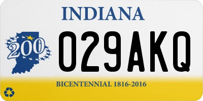 IN license plate 029AKQ