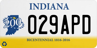 IN license plate 029APD